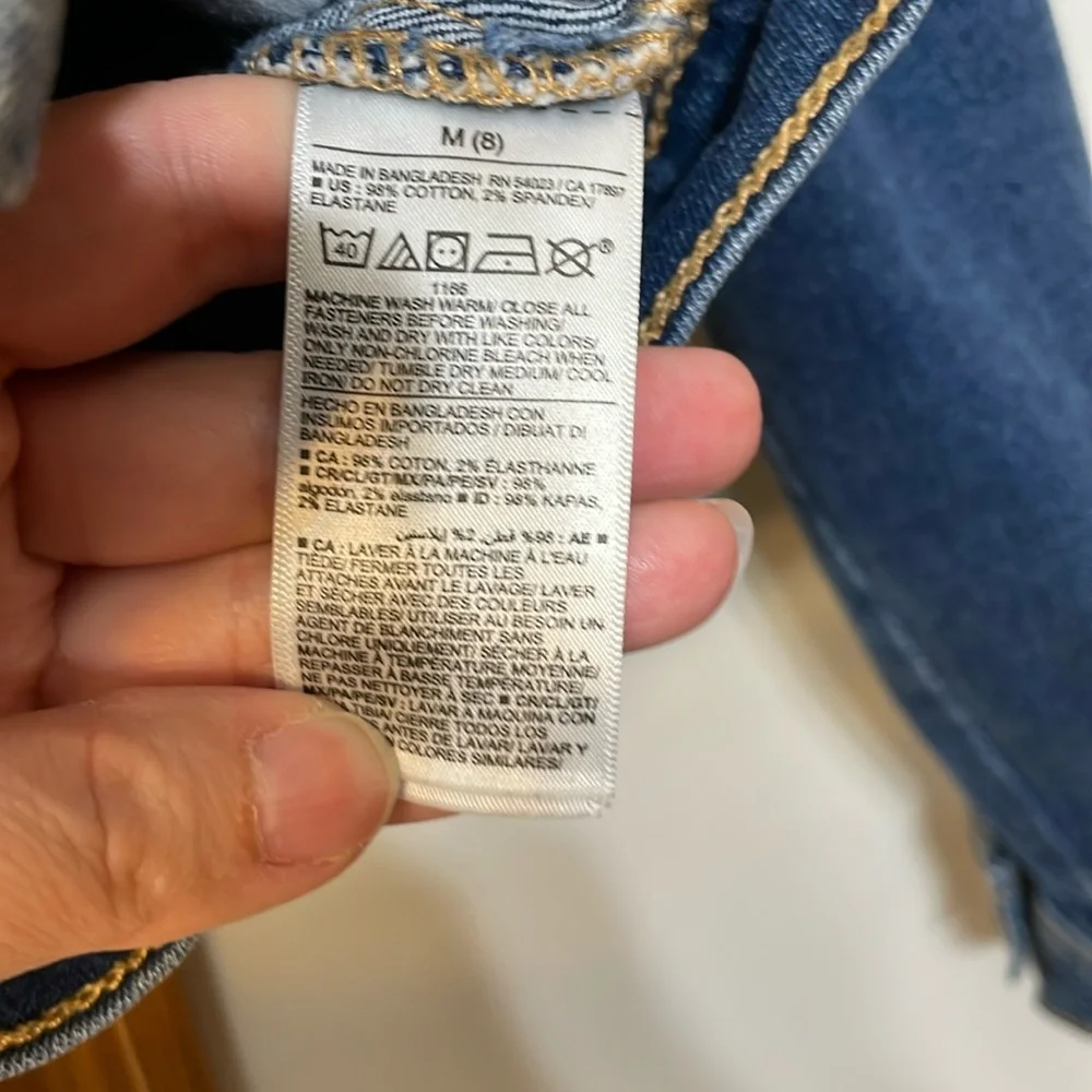 OLD NAVY UEC Girls Size Medium (8) Jean Jacket Pockets Collar Denim Button - Picture 11 of 14